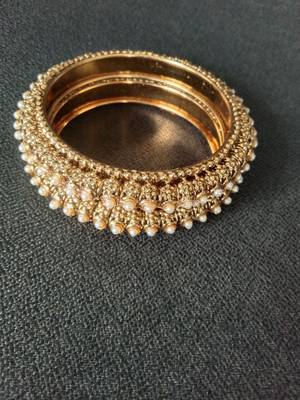 Designer Traditional Pearl Earings with Traditional Pearl Kadas 4