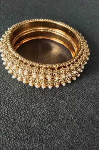 Designer Traditional Pearl Earings with Traditional Pearl Kadas