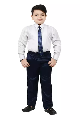 Boys 4 piece satin coat suit set - royal blue