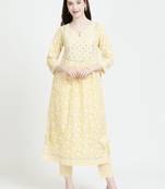 Vyom tara stylish cotton cambric kurta set with pyjama & dupatta for women