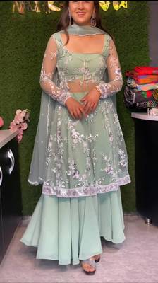 New designer party wear 4 pc fancy pakistani suit sets 2