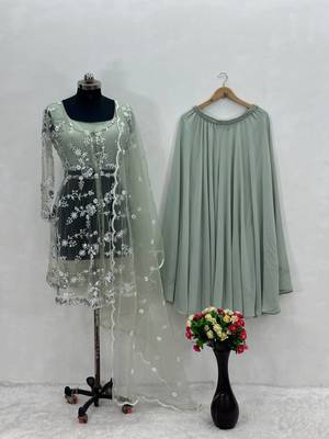 New designer party wear 4 pc fancy pakistani suit sets 3