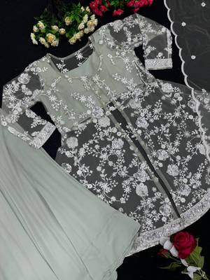 New designer party wear 4 pc fancy pakistani suit sets 5