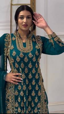 Designer heavy work wedding wear pakistani suit for women 2