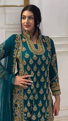 Designer heavy work wedding wear pakistani suit for women 3