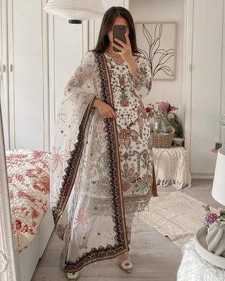 Designer handwork wedding wear pakistani 3 pc salwar kameez 1