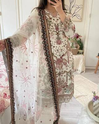 Designer handwork wedding wear pakistani 3 pc salwar kameez 3