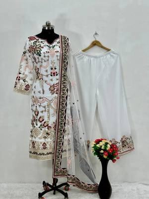 Designer handwork wedding wear pakistani 3 pc salwar kameez 4