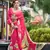 Pink designer printed georgette saree with blouse