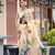 Cream designer printed georgette saree with blouse