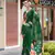 Dark green designer printed georgette saree with blouse