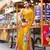 Mustard designer printed georgette saree with blouse