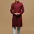 Men's designer solid maroon chikankari kurta set by sanwara