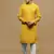 Men's designer solid mustard chikankari kurta set by sanwara