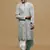 Sanwara men's printed grey & black chikankari kurta & salwar set with sequin accents.