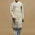 Sanwara men's printed orange & blue chikankari kurta & salwar set with sequin accents.