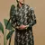 Men's stylish olive trendy printed cotton kurta by sanwara