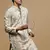 Multicolor Chikankari work Cream Cotton Kurta for Men's 