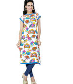 Multi Printed Cotton Cape Sleeve Kurti