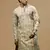 Sanwara men's printed brown chikankari kurta with alluring sequin accents.