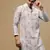 Sanwara men's printed rust chikankari kurta with alluring sequin accents.