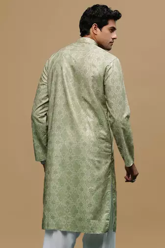 Sanwara men's classic green ethnic printed kurta for every occasion
