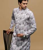 Sanwara men's classic mauve ethnic printed kurta for every occasion