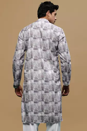 Sanwara men's classic mauve ethnic printed kurta for every occasion