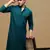 men's designer solid firozi chikankari kurta