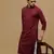 men's designer solid maroon chikankari kurta