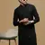 men's designer solid black chikankari kurta