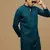 men's designer solid firozi chikankari kurta