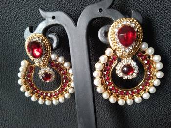 Designer Maroon colour  Earings with Traditional Kadas 3