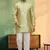 Short kurta pyjama beige green traditional look for men's