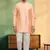 Orange cotton short kurta pyjama for men's