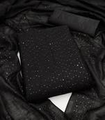 Zeepkart black chanderi embroidered unstitched dressmaterials 3 pair top bottom dupptaa