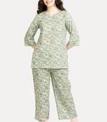 Vyomtara women's green & grey comfort pajama set - relax in style