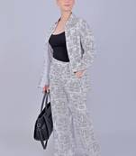 Women's printed co-ord set black and white zig zag