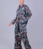 Women's printed co-ord set dark blue