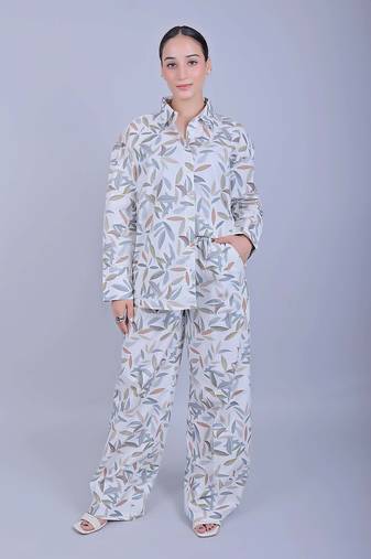 Women's printed co-ord set gentle leaf