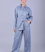 Women's printed co-ord set rock blue