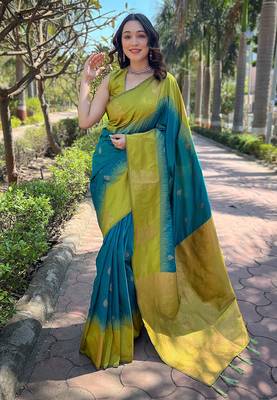 Rama soft silk blend weaving zari graceful ceremonial saree 1