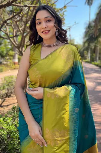 Rama soft silk blend weaving zari graceful ceremonial saree