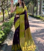 Wine soft silk weaving jari graceful ceremonial saree