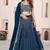 Blue Zari Sequins Embroidered Indian wedding lehenga dress
