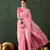 Pink poly cotton Woven graceful ethnic partywear saree