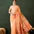 Orange poly cotton Woven indian rich cultural looks saree