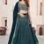 Teal Green Zari Sequins Embroidered Georgette Indian bridal designer lehenga choli dress