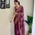 Wine georgette bollywood style thread and sequance embroidery work girlie saree