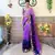 Purple georgette saree with bollywood style pedding and embroidery work